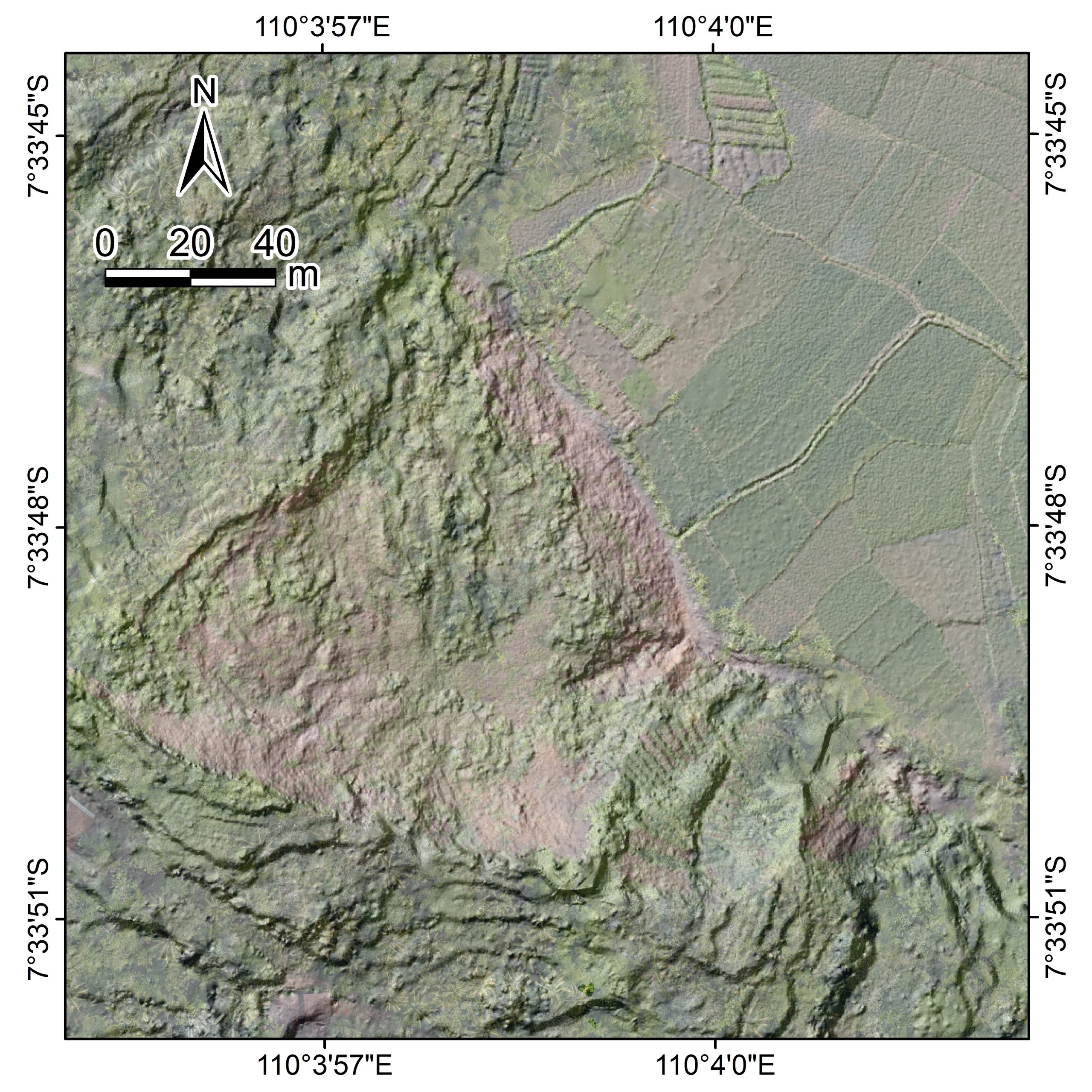 Drapped map foto udara dengan DTM LiDAR